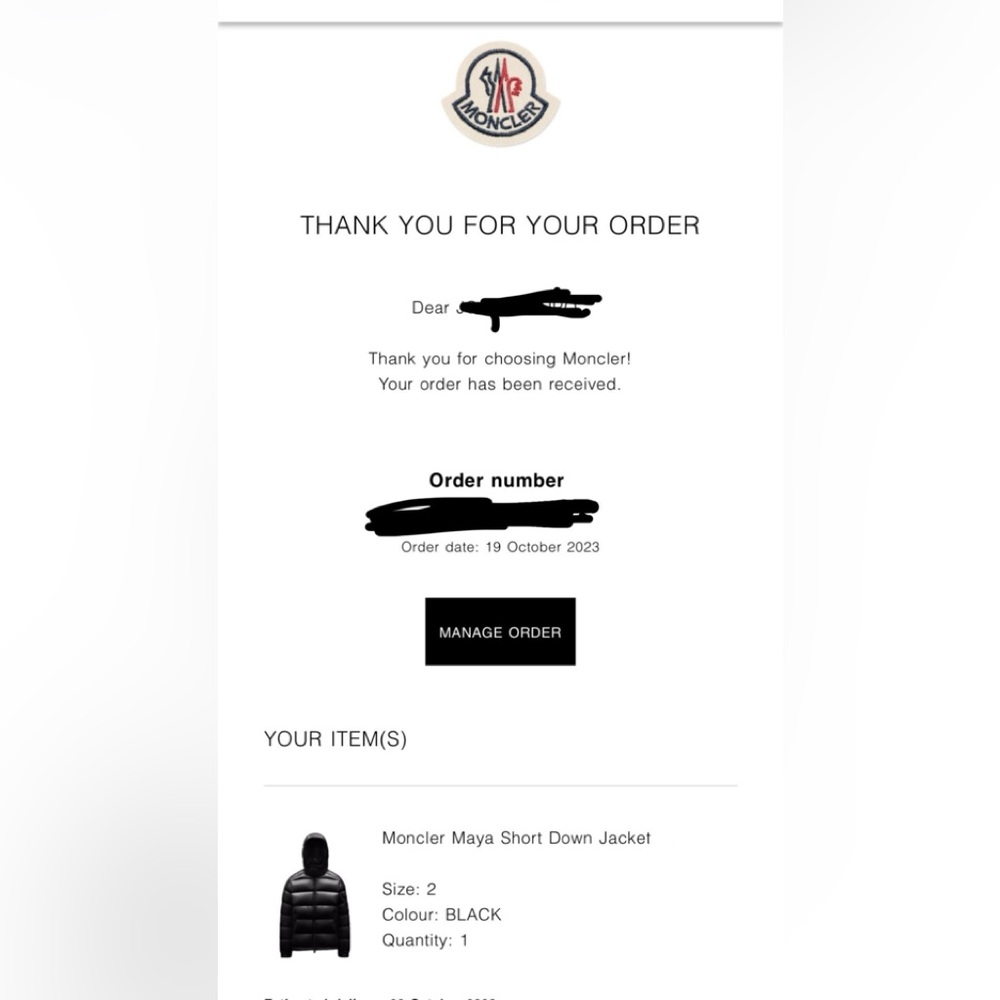 Moncler down puffer